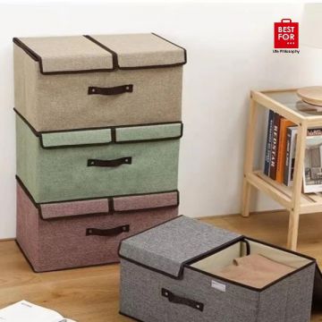 Foldable Storage Box with Double Lid (303)