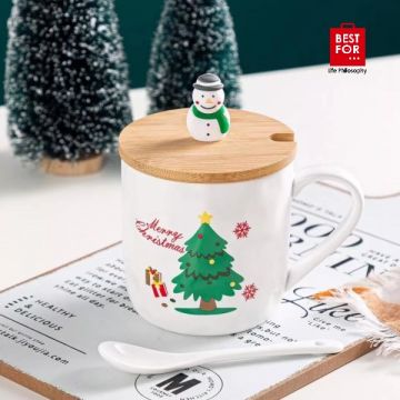 Christmas Mug with bamboo Cover-Model 1 (895)